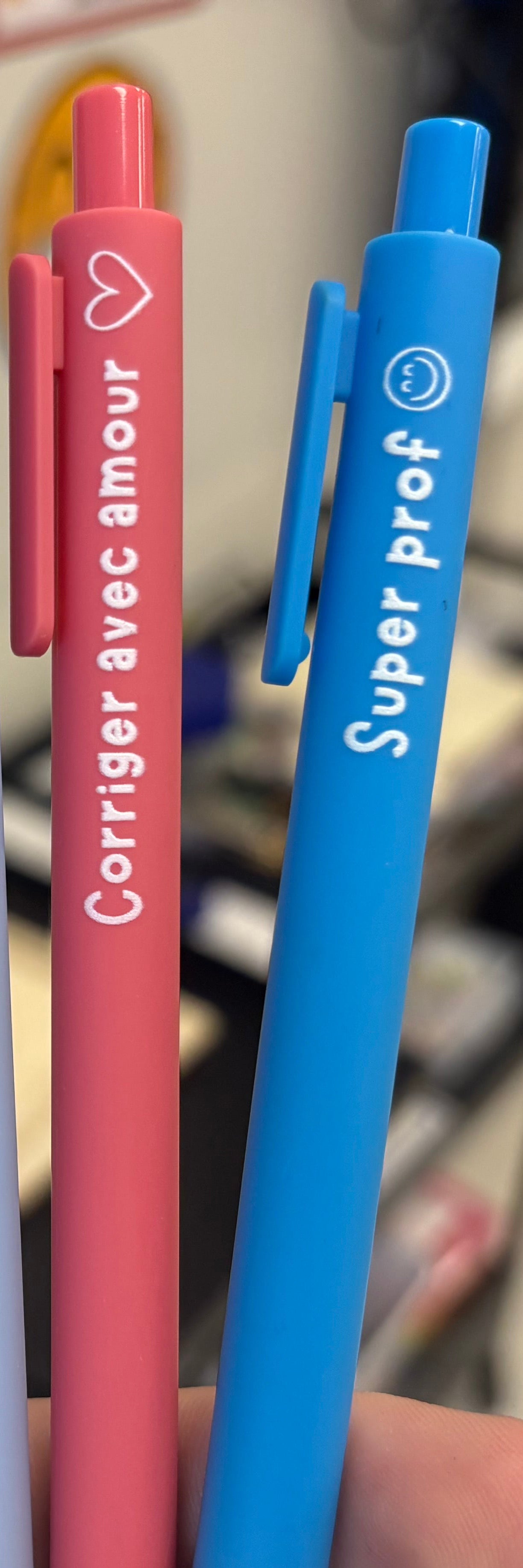 Duo Crayon enseignant (Bleu/rose)