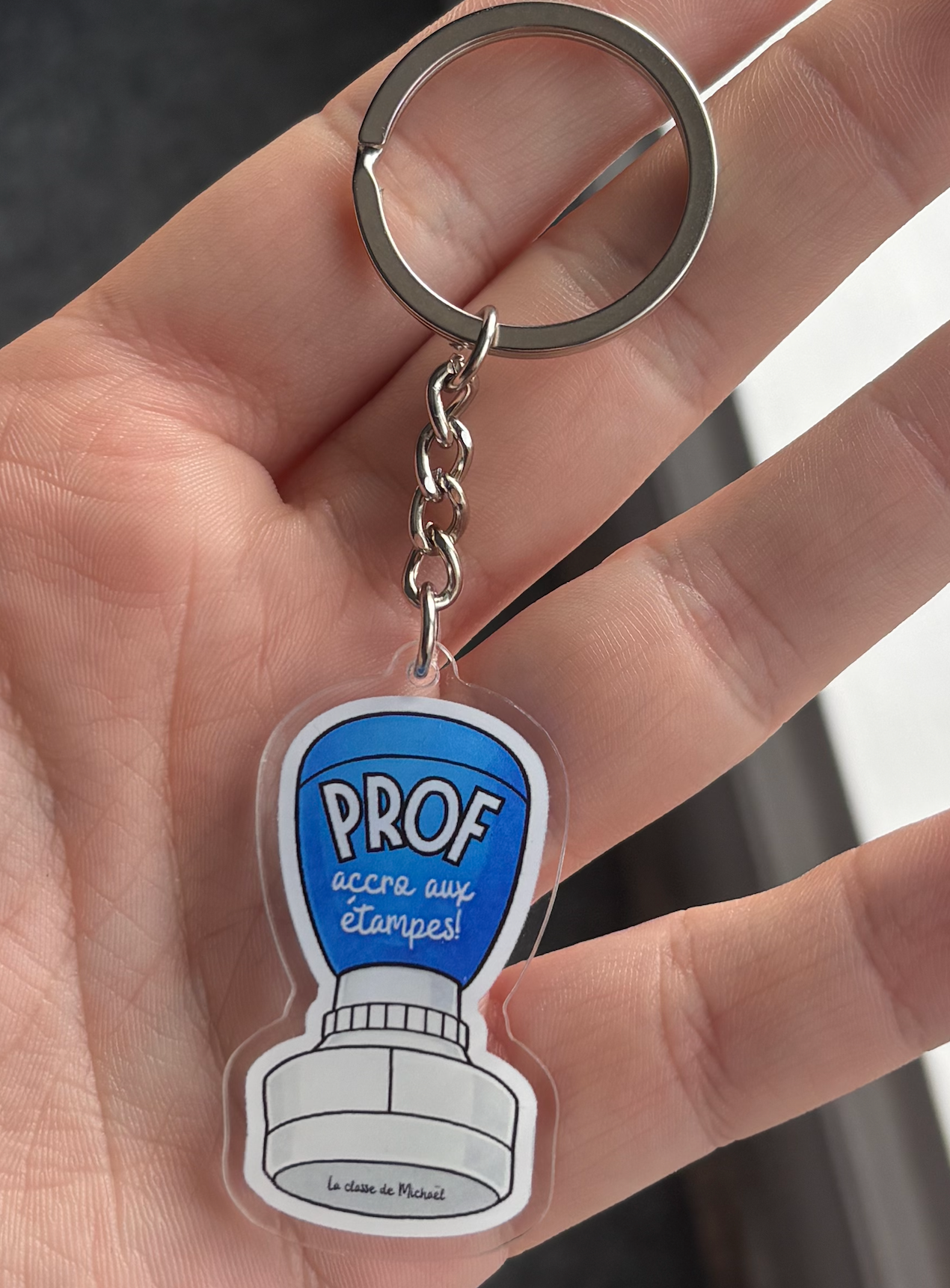 Porte-clé : Prof accro aux étampes