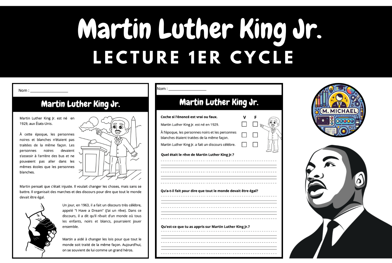 Compréhension de lecture (Martin Luther King JR)