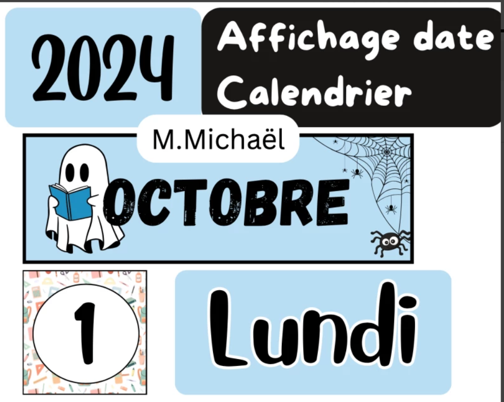 Affichage calendrier