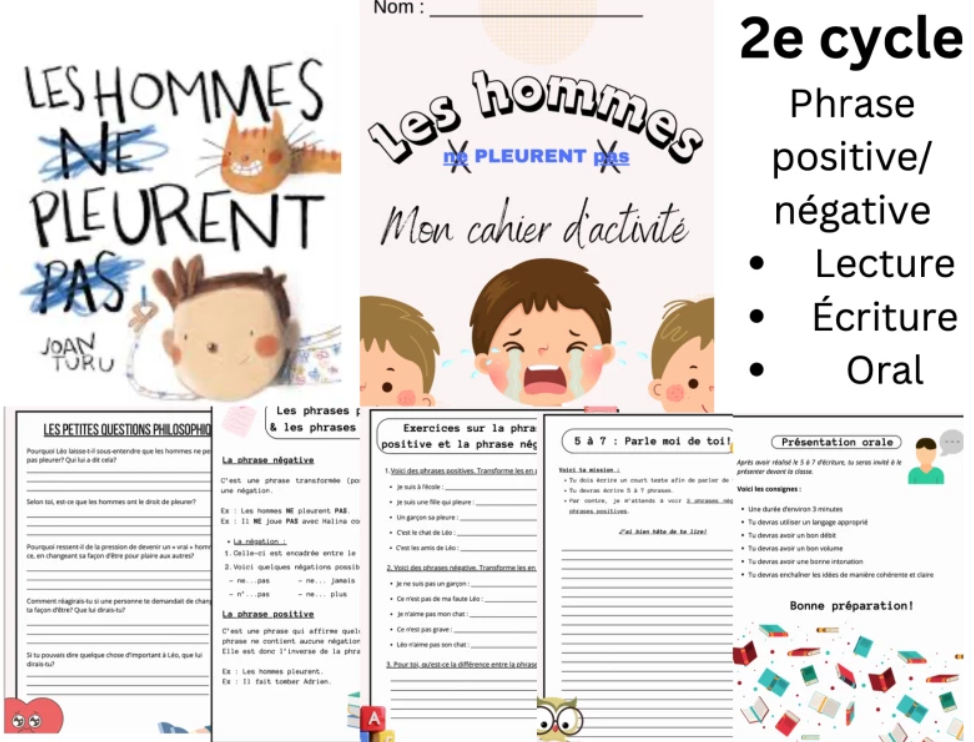 Les hommes ne pleurent pas (phrase positive/négative)