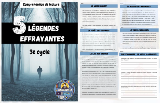 5 courtes compréhensions de lecture (légende)