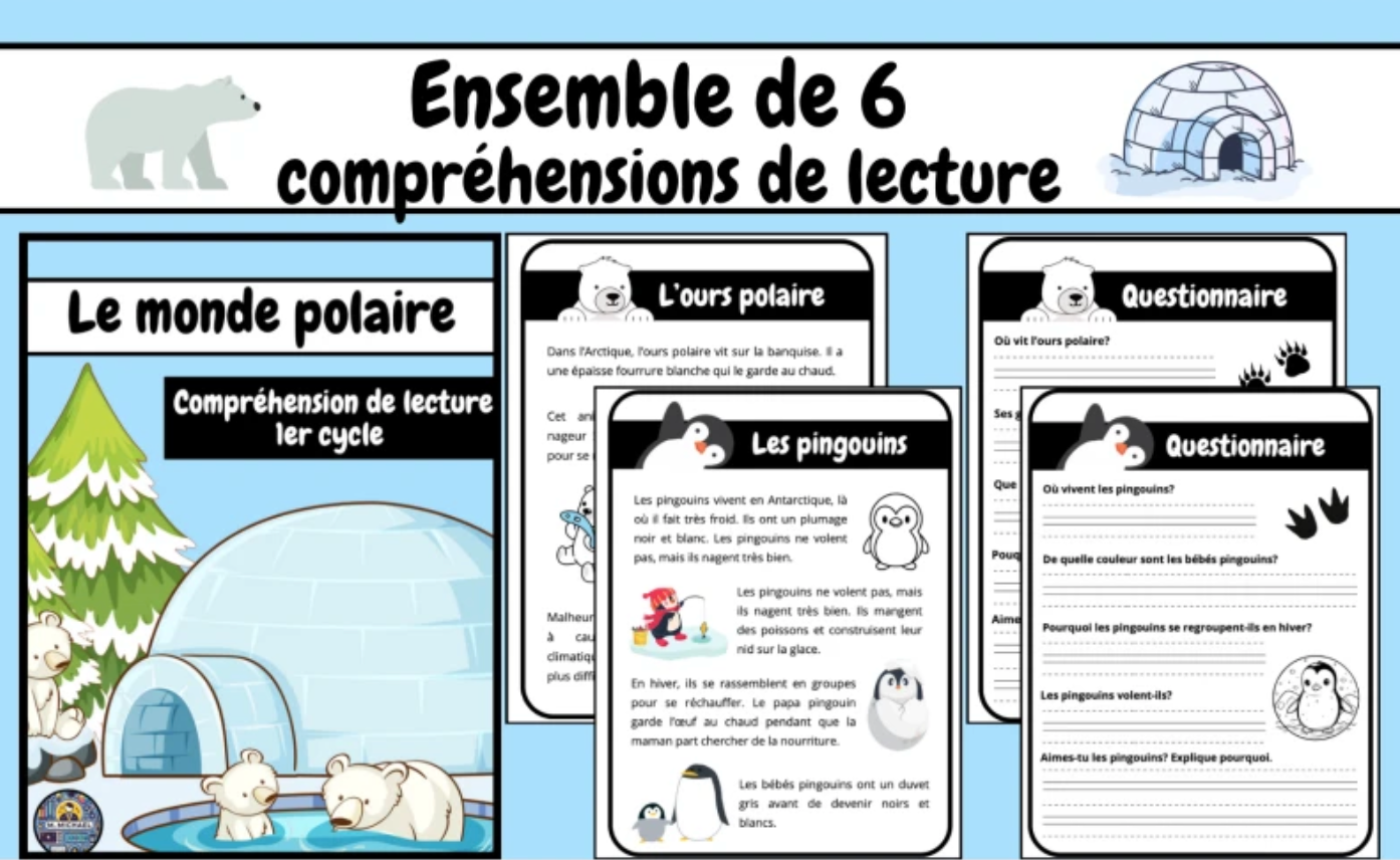 Compréhension de lecture (Le monde polaire)