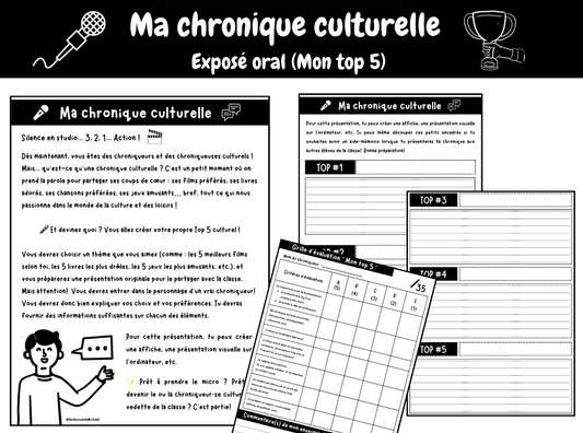 Exposé oral (Ma chronique : TOP 5 culturel)