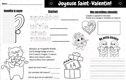 Napperon activité St-Valentin