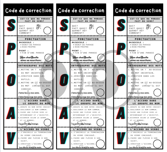 Signet code de correction SPOAV