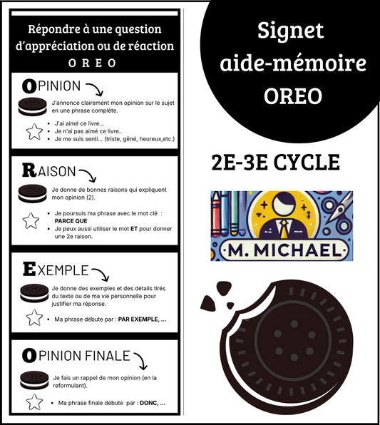 Signet OREO (appréciation/réaction)